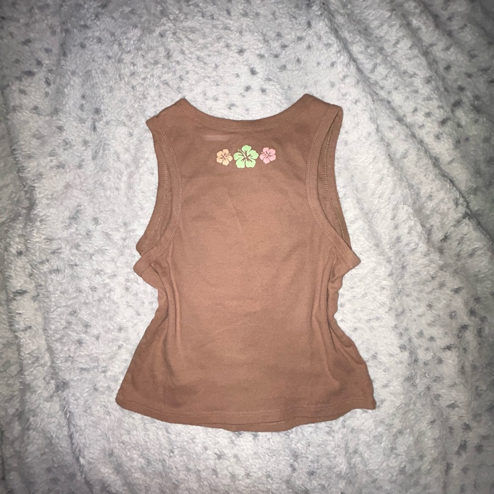 Floral Embroidered Tan Women's Top